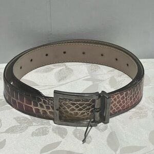 Emilio Franco Alligator Print Made In Italy Woman Belt Multicolor.(read)